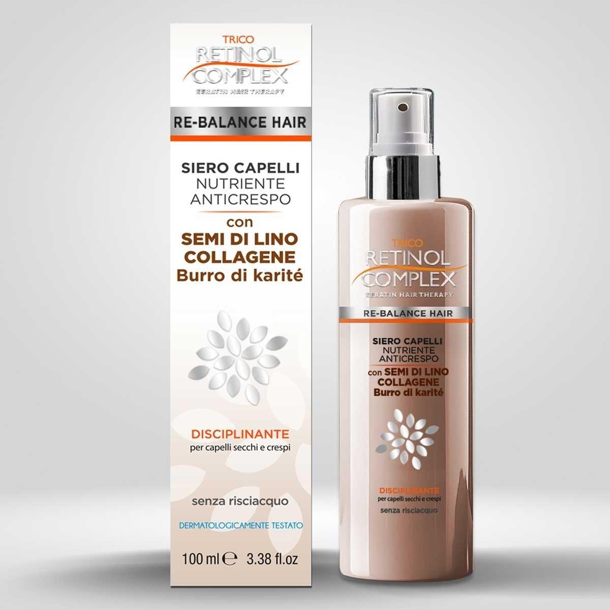 Retinol complex siero capelli anticrespo semi di collagene e burro di karitÈ 100ml<br>