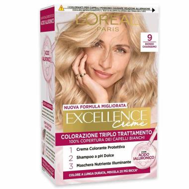 L'oreal colorazione triplo trattamento excellence n° 9 biondo chiarissimo