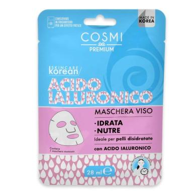 Cosmi maschera viso k-beauty acido ialuronico
