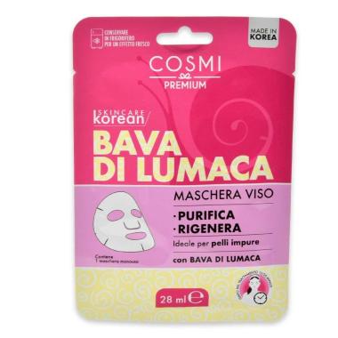 Cosmi maschera viso k-beauty bava di lumaca