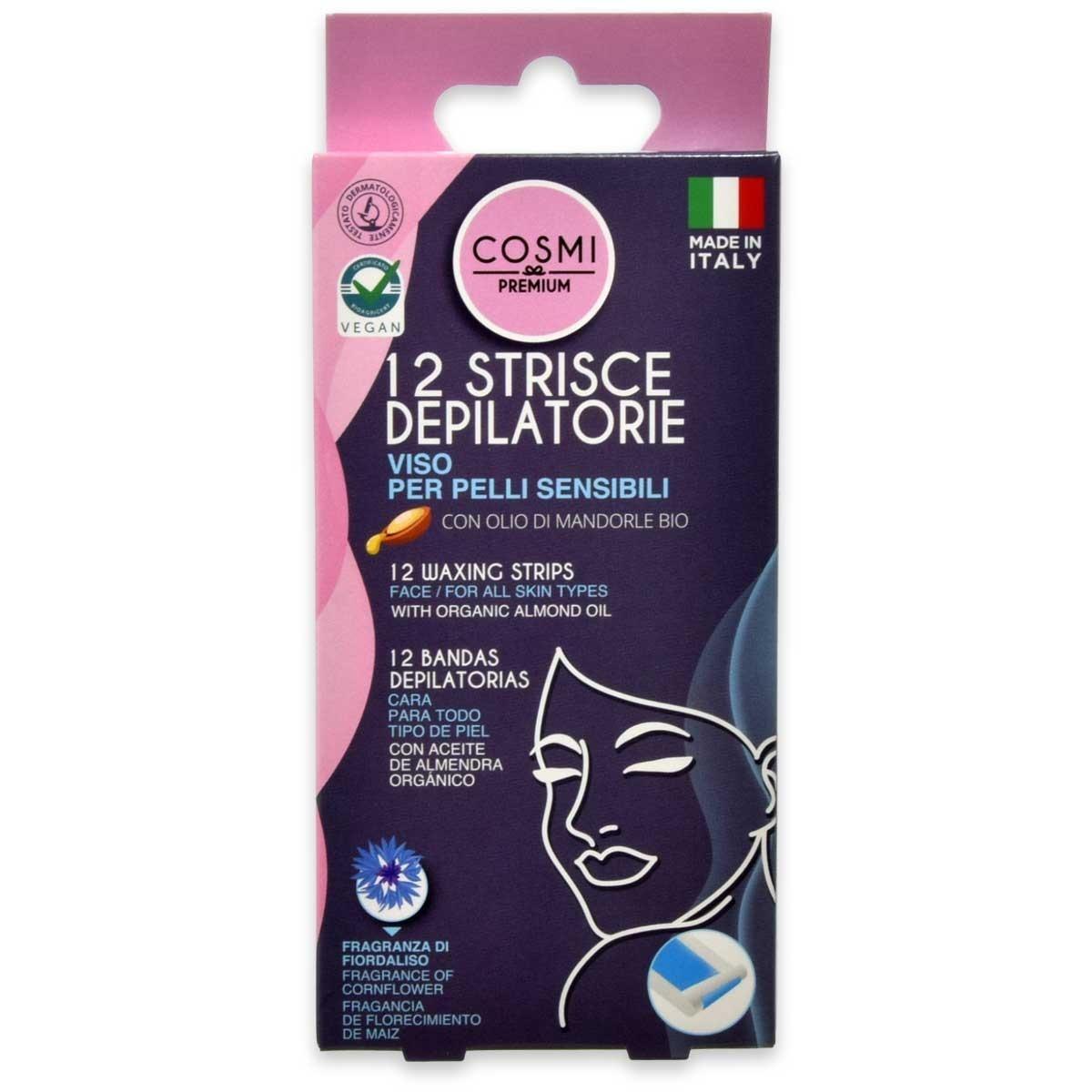 Cosmi strisce viso sensibili olio mand.bio 12pz