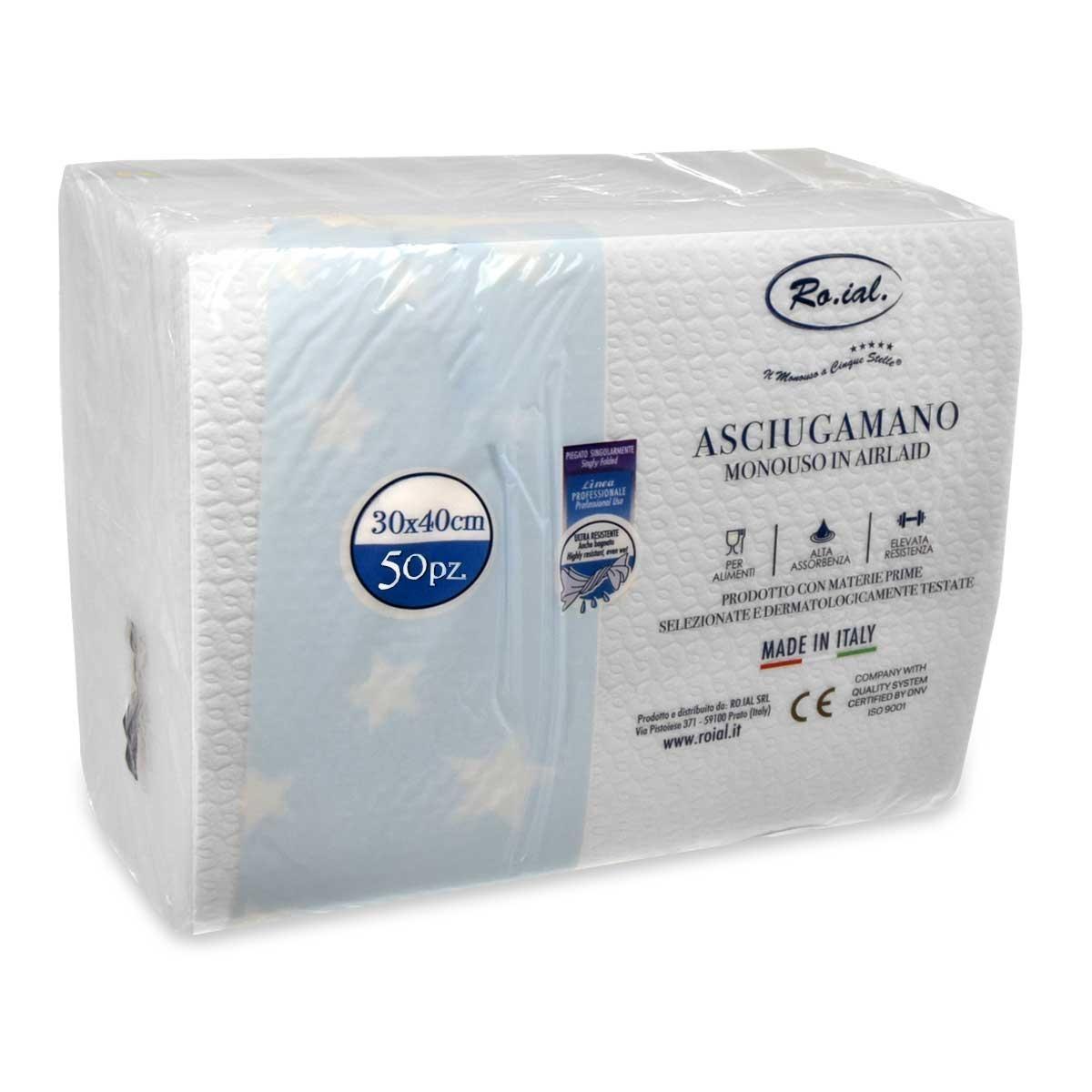 Roial asciugamano carta secco goffrata  50 pezzi 30 x 40 cm 5 stelle