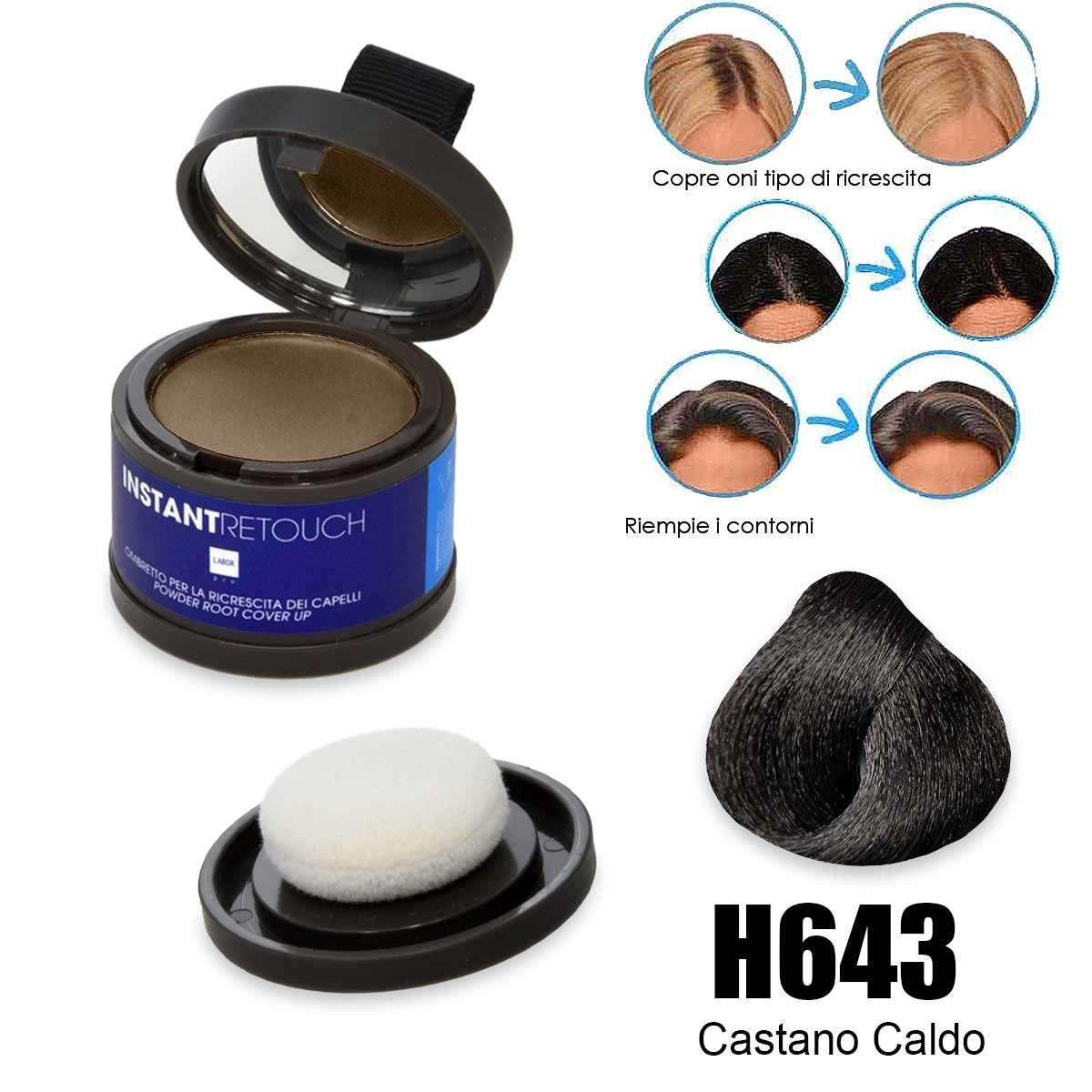 Labor instantretouch ombretto per la ricrescita dei capelli colore castano caldo