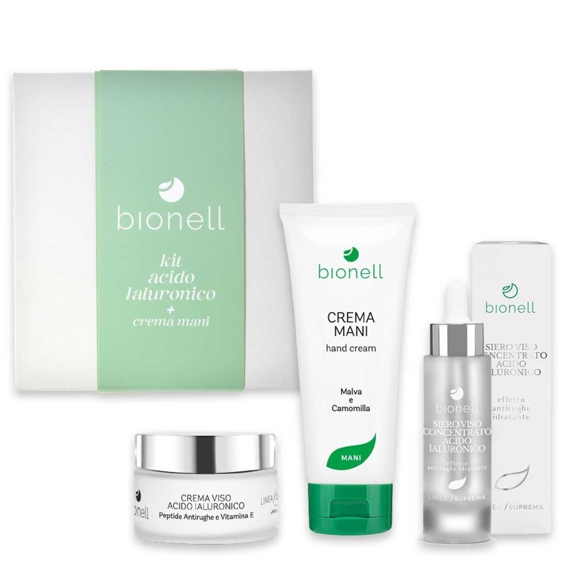 Bionell kit ialuronico  (crema suprema a.i. + siero a.i.) + bagnoschiuma pr.200 ml