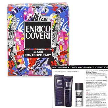 Enrico coveri coffret black contemporary shower gel 300 ml + deo 150 ml