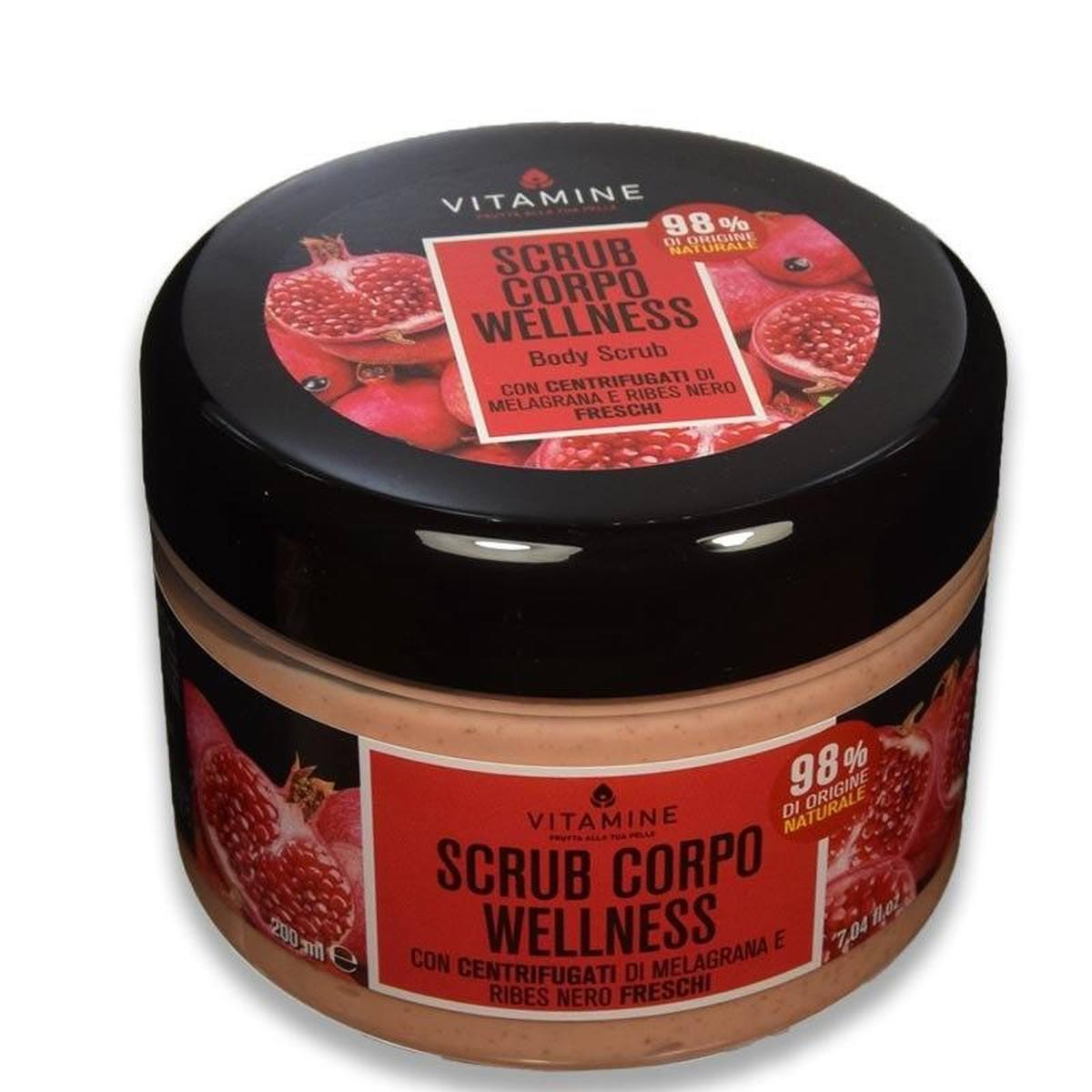Vitamine scrub corpo con centrifugati di melagrana e ribes nero