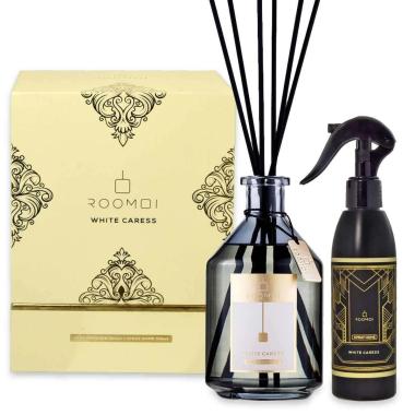 Coffret roomoi white caress 500ml + spray 200 ml + sticks