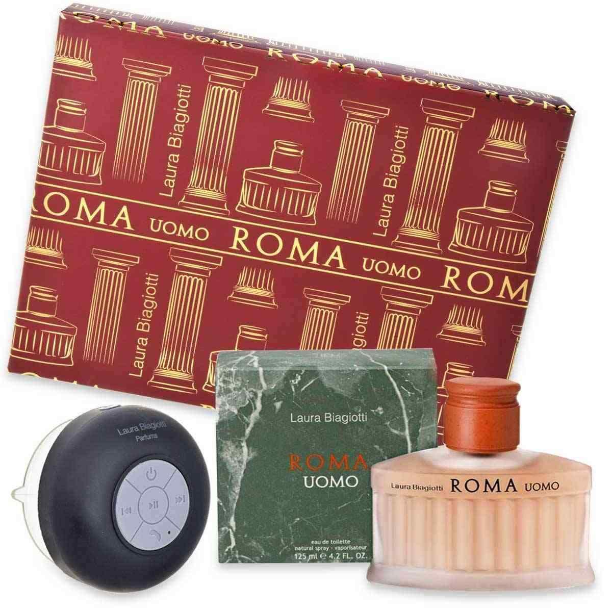 Laura biagiotti  roma uomo edt 125 ml + bluetooth speacker recharg. usb