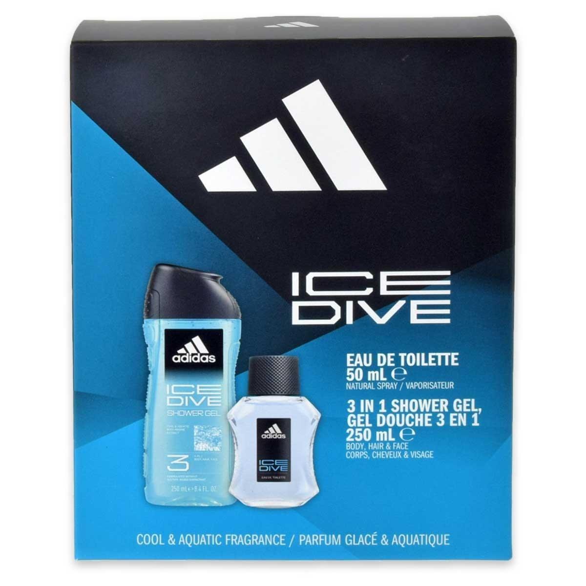 Adidas coffret edt 50ml + shower gel  250ml ice dive