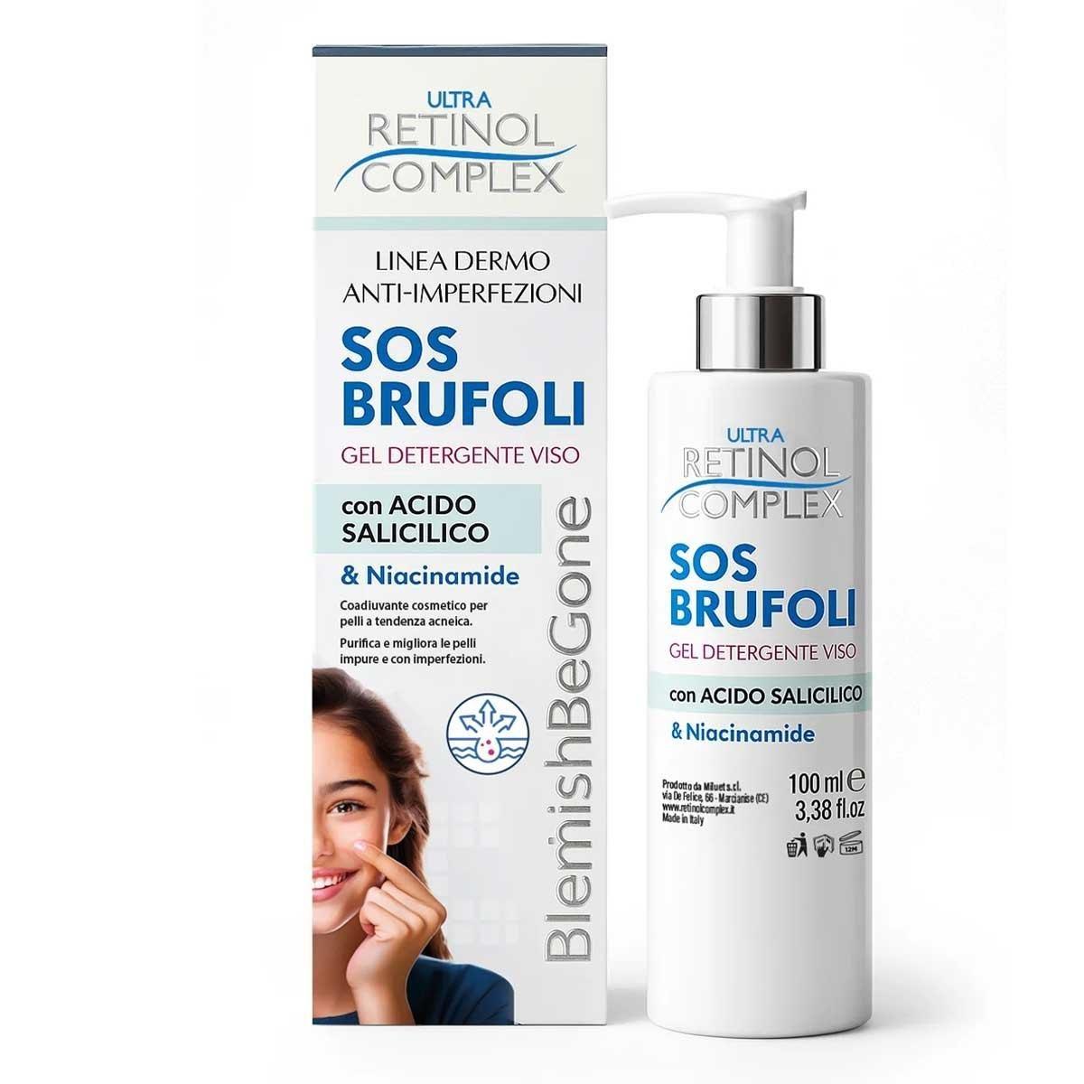 Retinol complex gel detergente viso sos-brufoli con acido salicilico & niacinamide 100 ml<br>