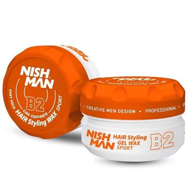 Nishman aqua gel wax b2 sport   easy use & medium hold (iÇ likit turuncu)