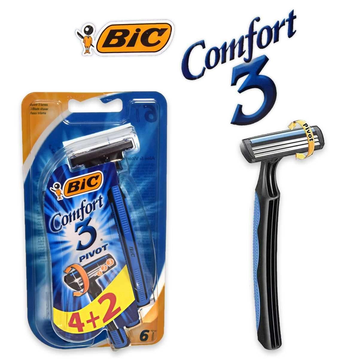 Bic rasoio comfort 3 lame bl. da 4 + 2