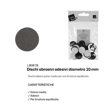 Labor dischi abrasivi adesivi grana media diametro 20mm conf. 50 pz