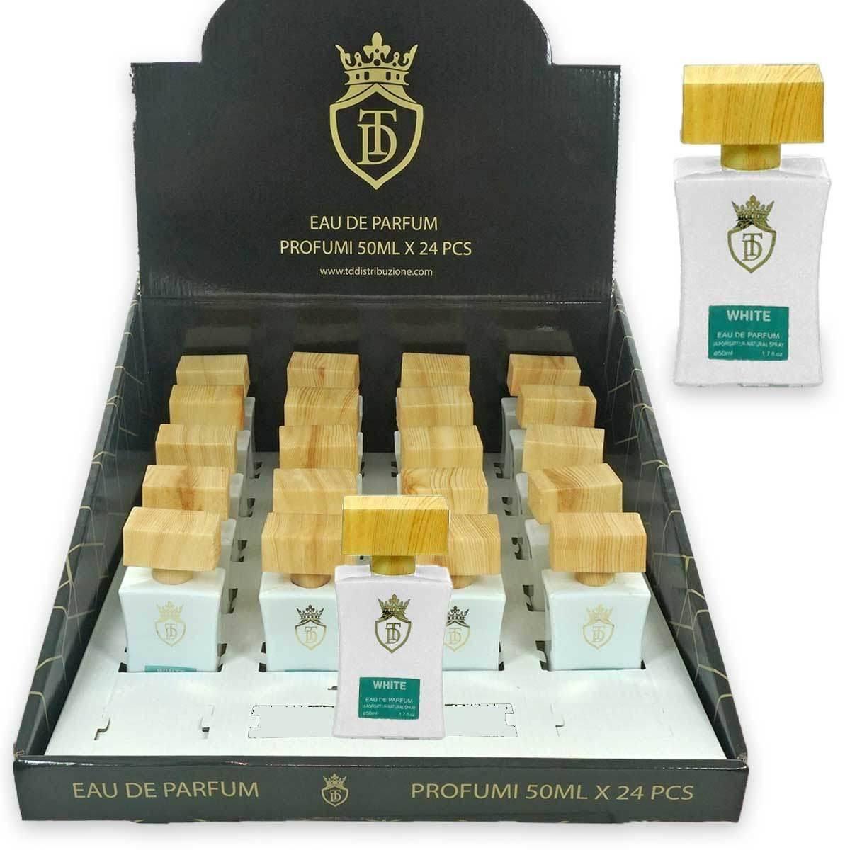 Expo perfume 50 ml white composto da 20 pz + 1 tester omaggio