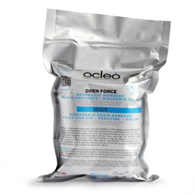 Ocleo  bendaggio monouso pronto - drenante - lipo riducente salino  - due bende 10 cm. x 9 mt. in estensione - ml 225