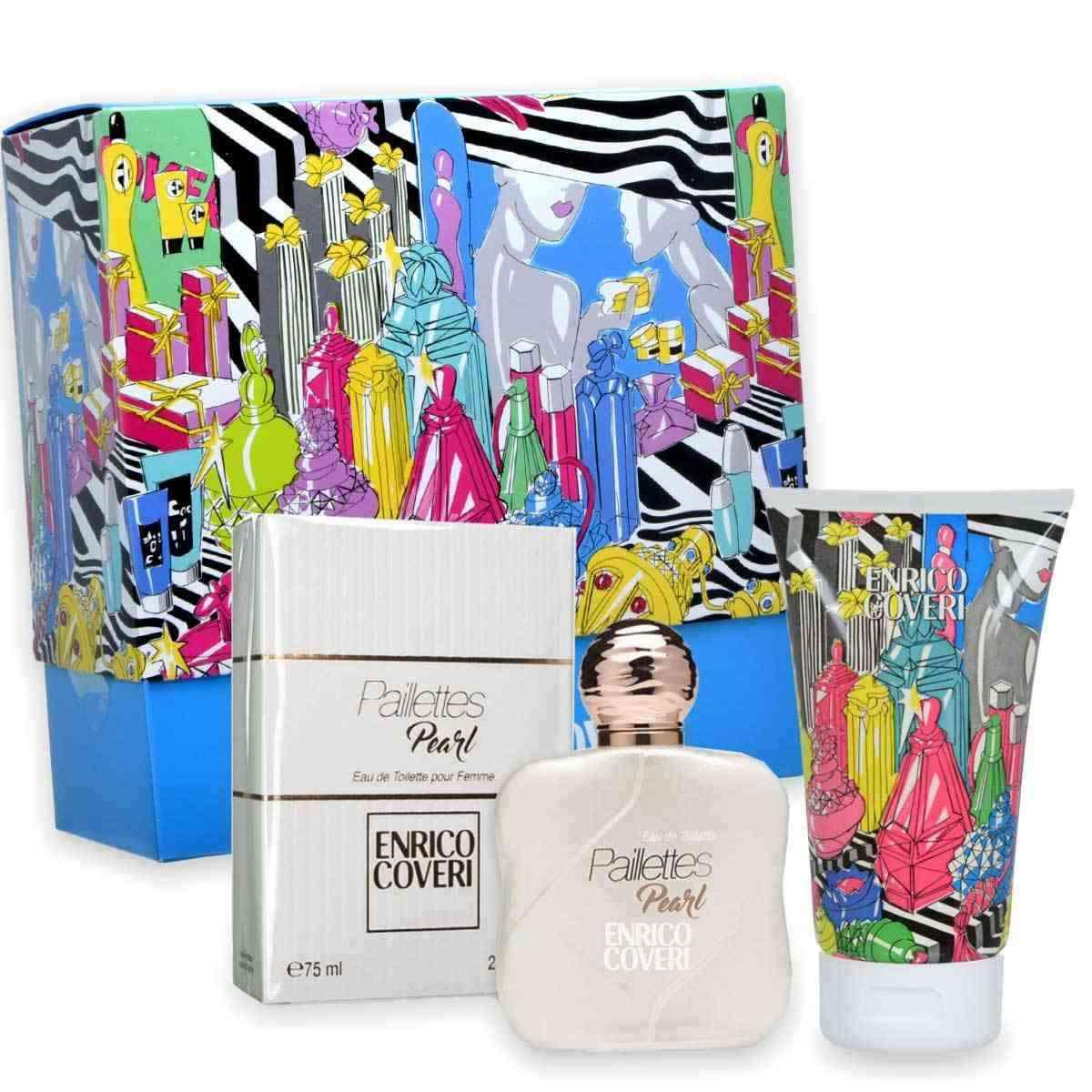 Enrico coveri coffret pailettes pearl edt 75 ml + body lotion 150 ml