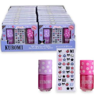 Nail polish duo 2 x 7 ml and stickers kuromi