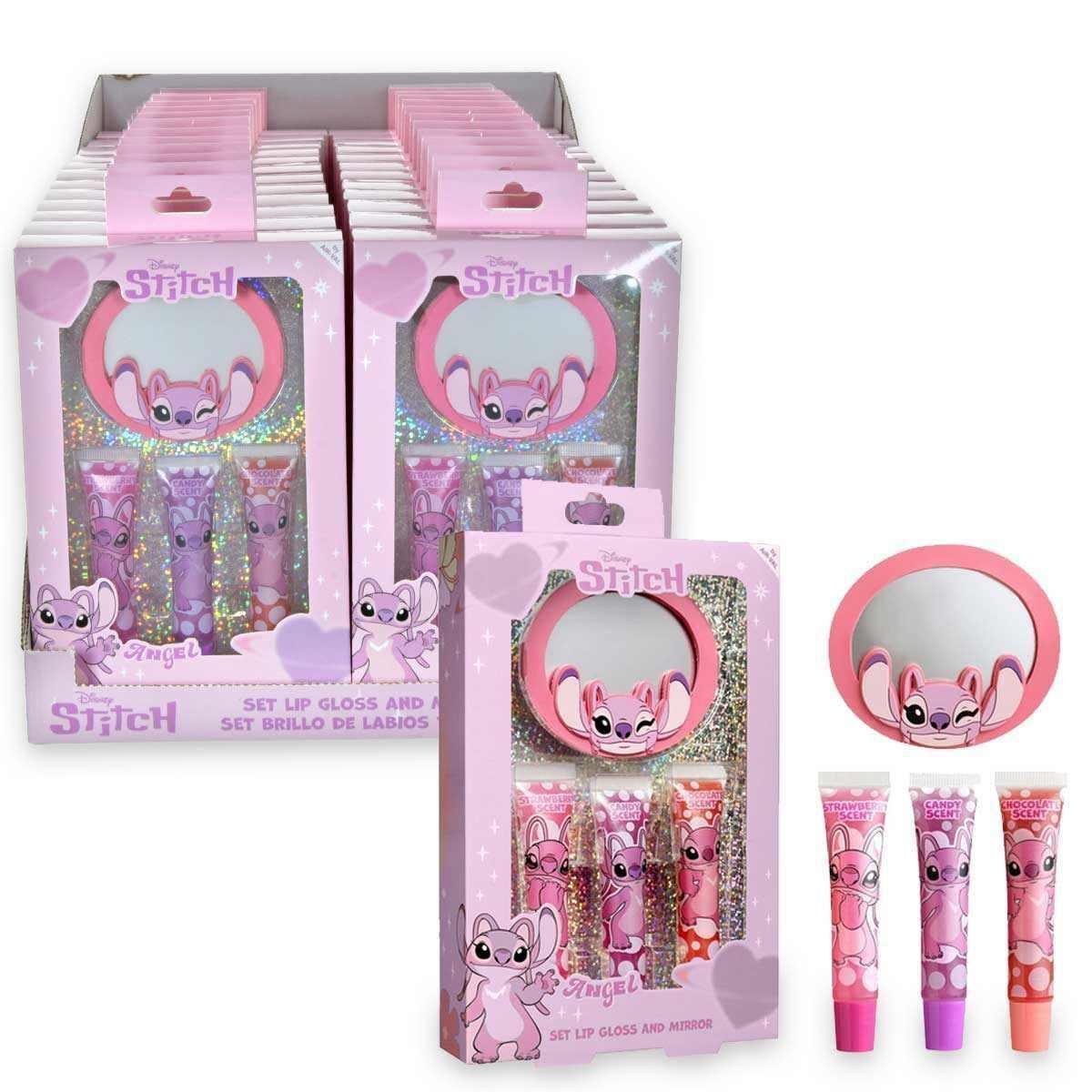 Set lip gloss 3 x 7,5 ml and mirror angel