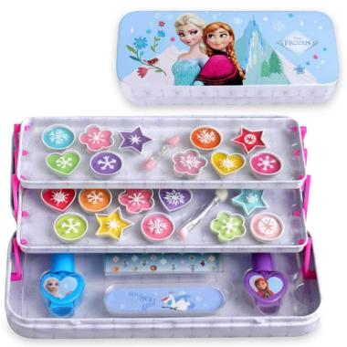 Frozen makeup tin with 3 folding trays