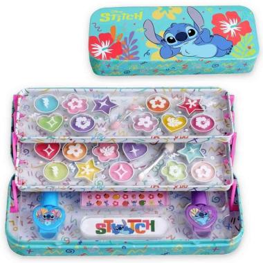 Stitch makeup tin with 3 folding trays