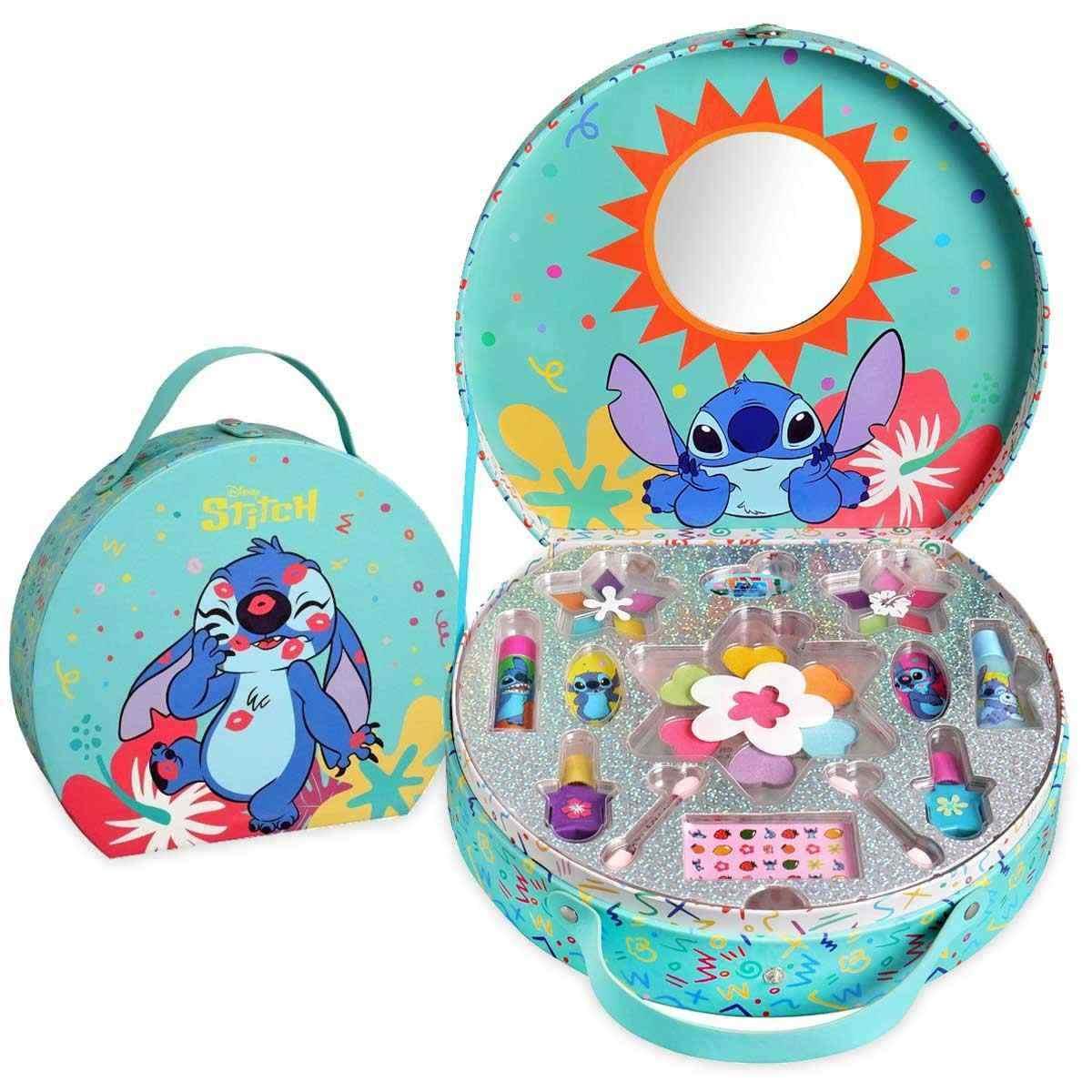 Stitch round makeup case 26x24x7 cm.