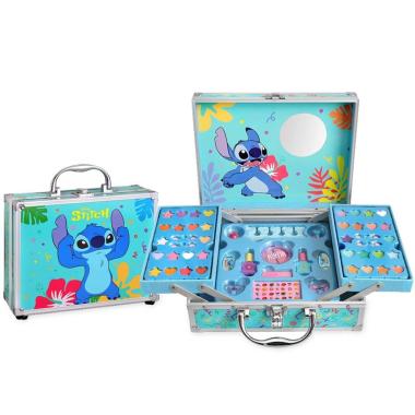 Stitch makeup case 25x21x9 cm. with folding trays