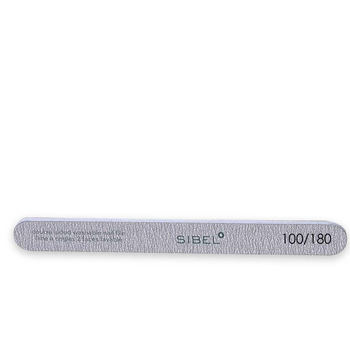 Sibel emery nail file 2-way straight 100/180 zebra 10 pcs