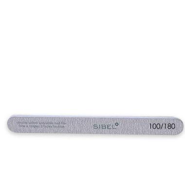 Sibel emery nail file 2-way straight 100/180 zebra 10 pcs