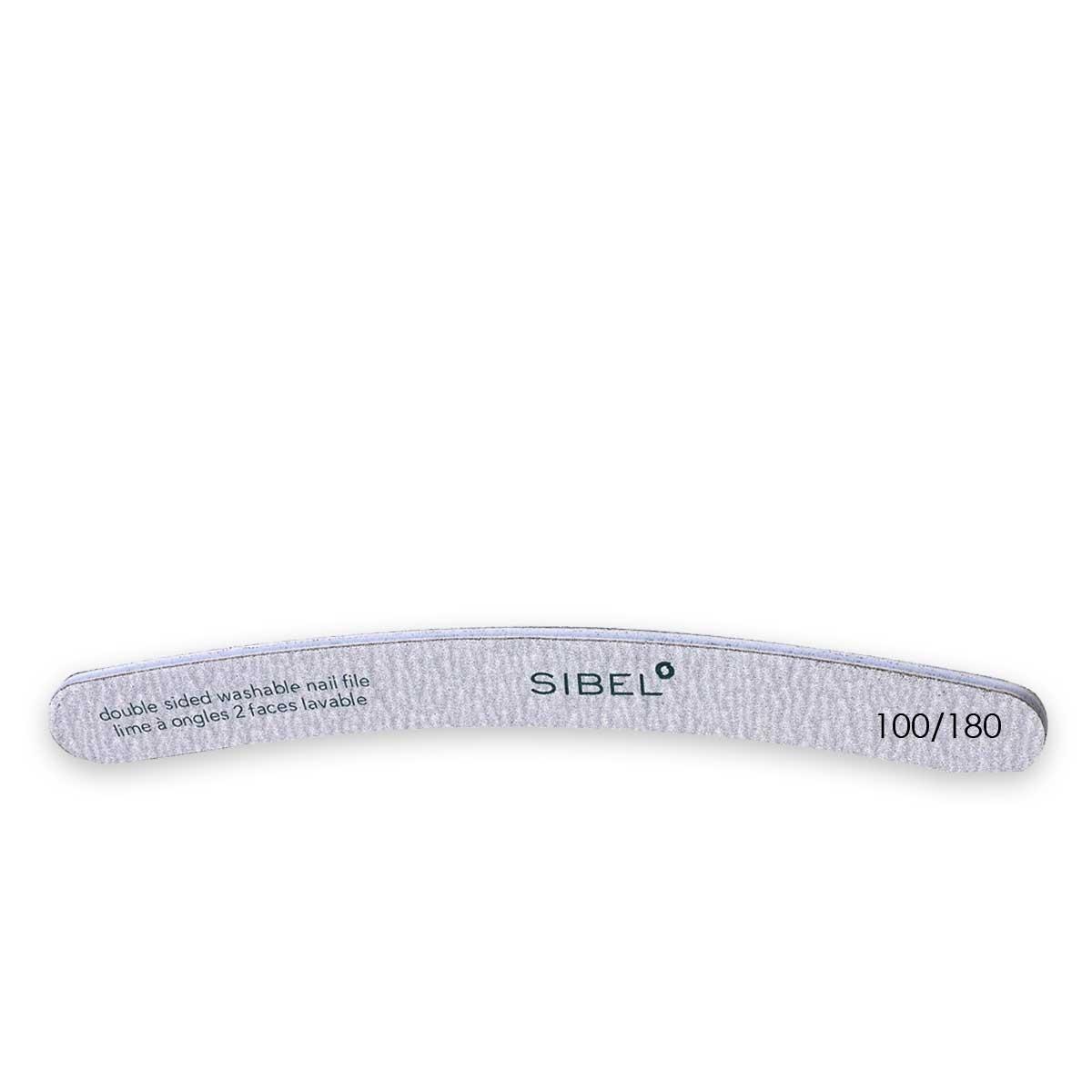 Sibel emery nail file 2-way banana 100/180 zebra 10 pcs