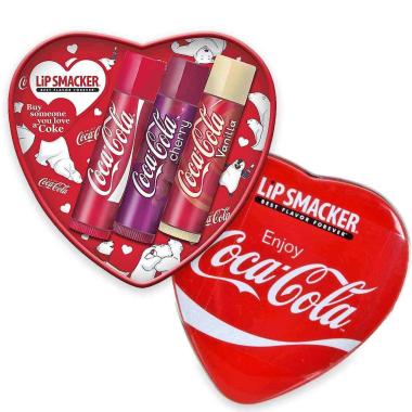 Coca cola coke 3pc heart lip balm tin - trio lip balm