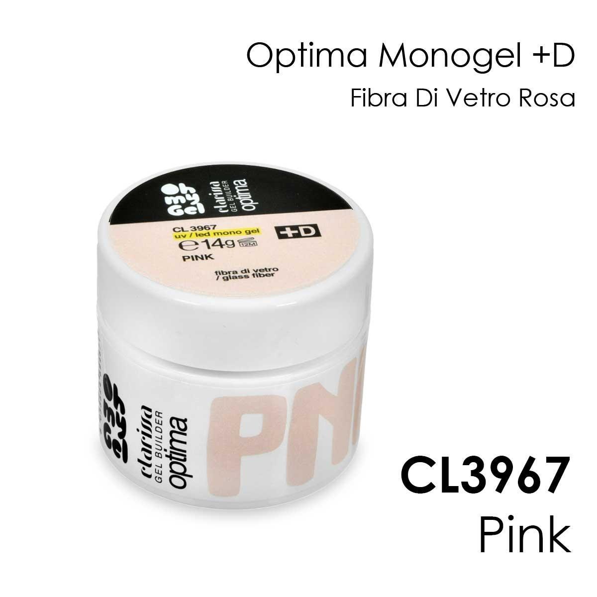 Clarissa optima monogel + d rosa fibra di vetro uv/led 14 gr tpo&hema free