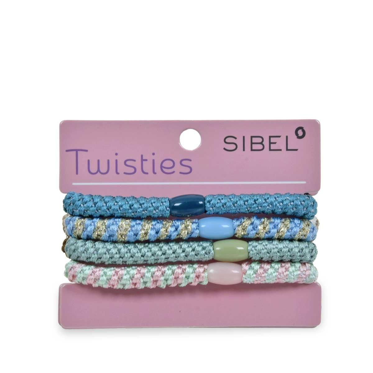 Sibel twisties elastici per capelli  4 pezzi green