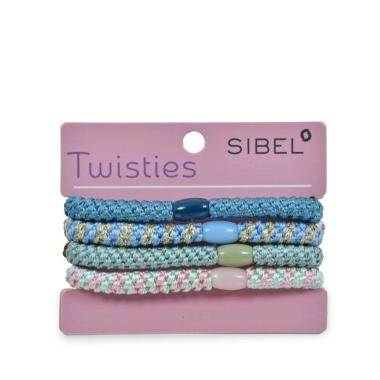 Sibel twisties elastici per capelli  4 pezzi green