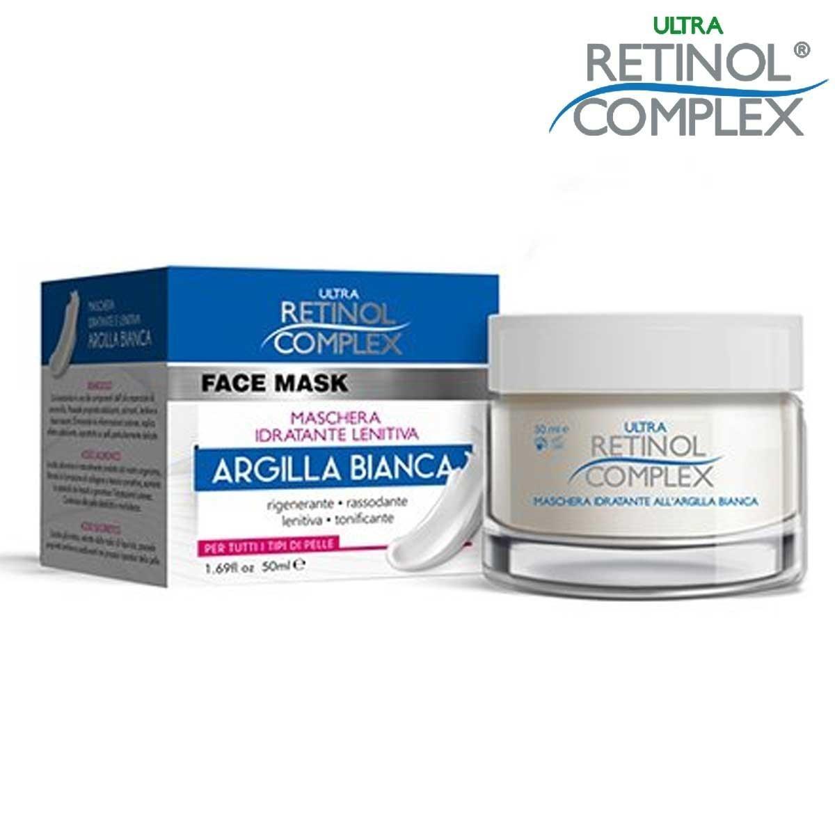 Retinol complex maschera viso idratante lenitiva all'argilla bianca 50 ml