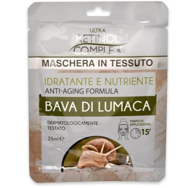 Retinol complex maschera viso in tessuto bava di lumaca 25 ml