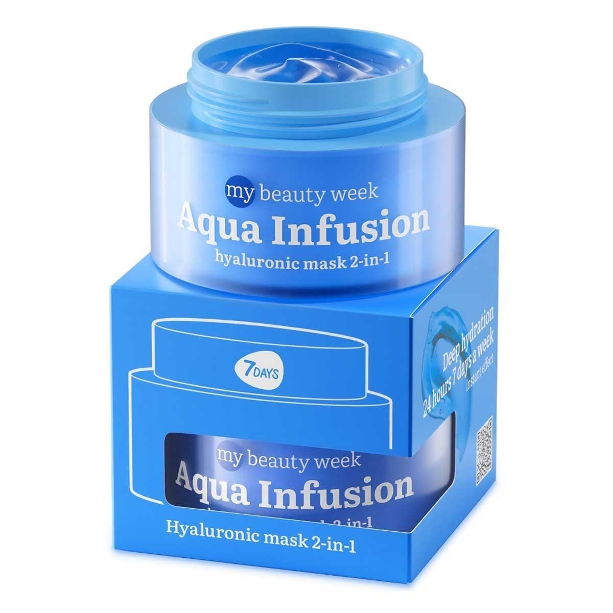 7 DAYS Maschera Viso 2-in-1 all'Acido Ialuronico AQUA INFUSION 50 ML