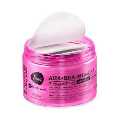7 DAYS Peeling Pad Viso miracoloso AHA+BHA+PHA+LHA double-face 50 PEZZI