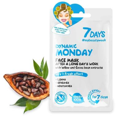7 DAYS Face mask DYNAMIC MONDAY After a long day's work with Willow and Cocoa Beans 28GR