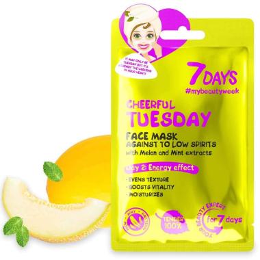 7 DAYS Face mask CHEERFUL TUESDAY The antidote to low spirits with Melon and Mint 28GR
