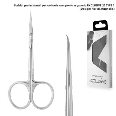 Staleks forbici professionali per cuticole con uncino exclusive 23 misura 1 (magnolia)
