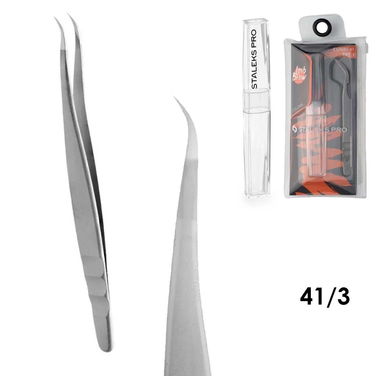 Staleks pinzetta professionale per ciglia expert 41 tipo 3 (curva)
