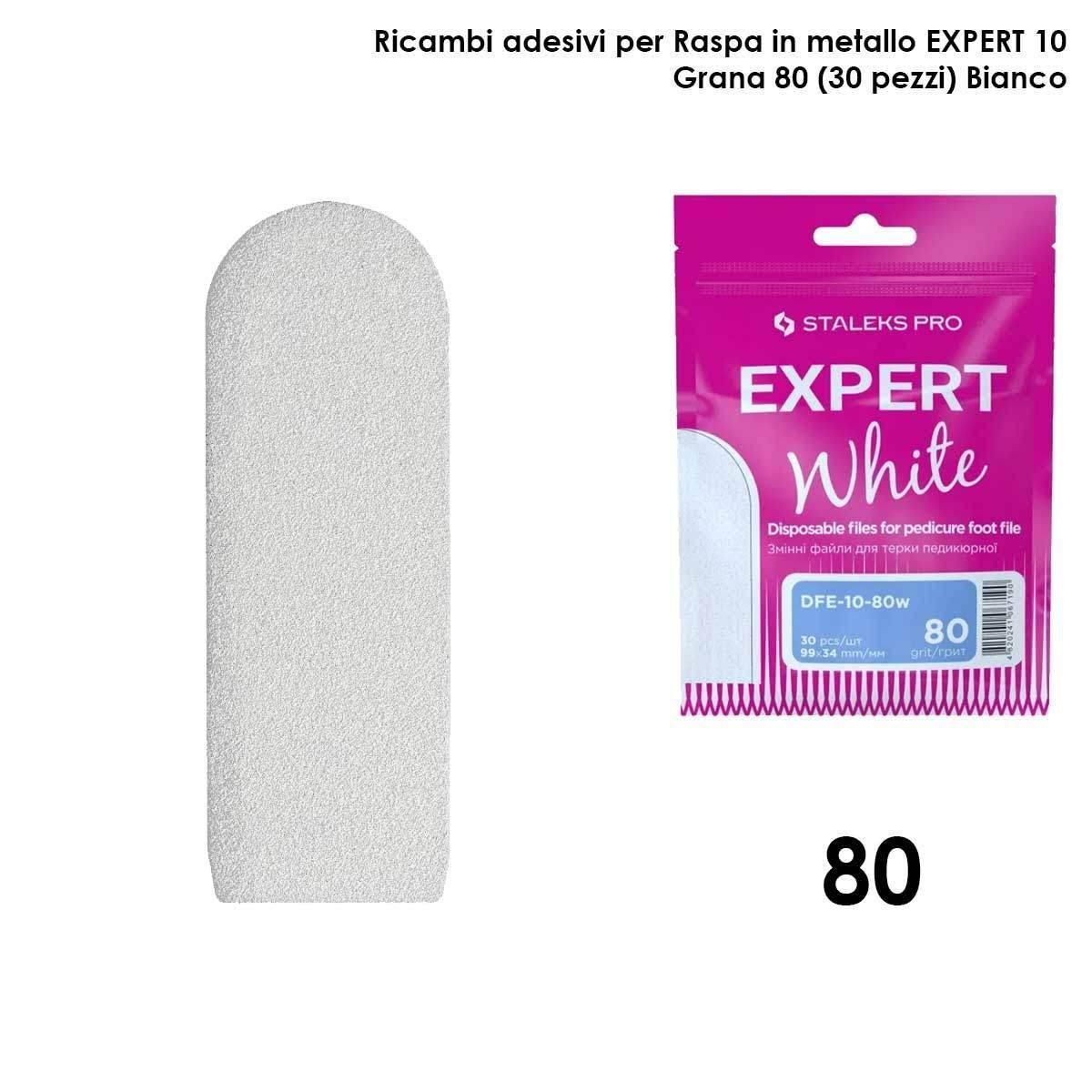 Staleks ricambi per staleks raspa per pedicure expert 10, grana 80 (30 pz.), colore bianco