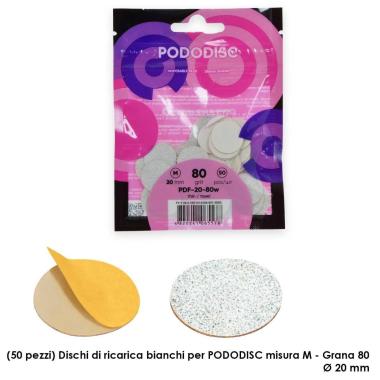 Staleks ricambi disco per pedicure pododisc staleks pro m, grana 80 (50 pz.), colore bianco
