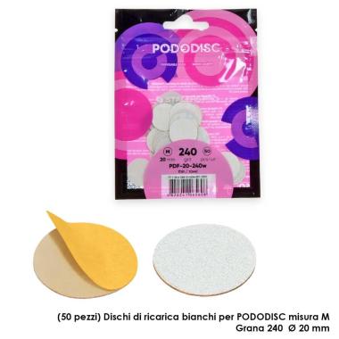 staleks ricambi disco per pedicure PODODISC STALEKS PRO M, grana 240 (50 pz.), colore bianco