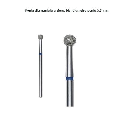 Staleks punta diamantata a shera, blu, diametro 3.5 mm