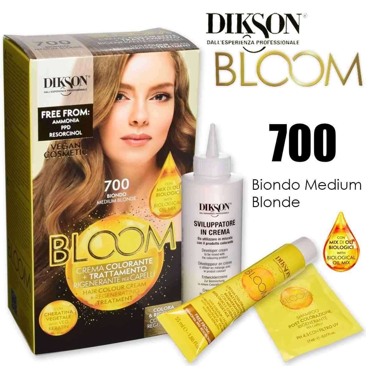 Dikson bloom crema colorante con cheratina 700 biondo
