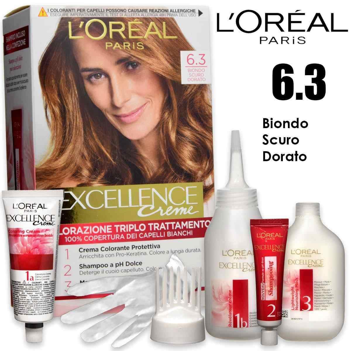 L'oreal colorazione triplo trattamento excellence n° 6,30
