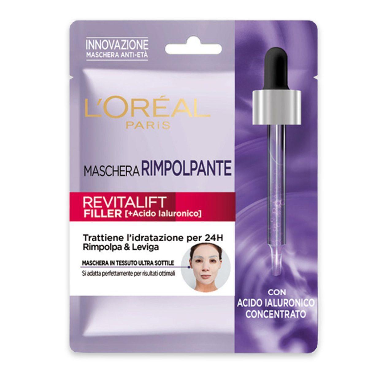 L'oreal filler mask viso in tessuto