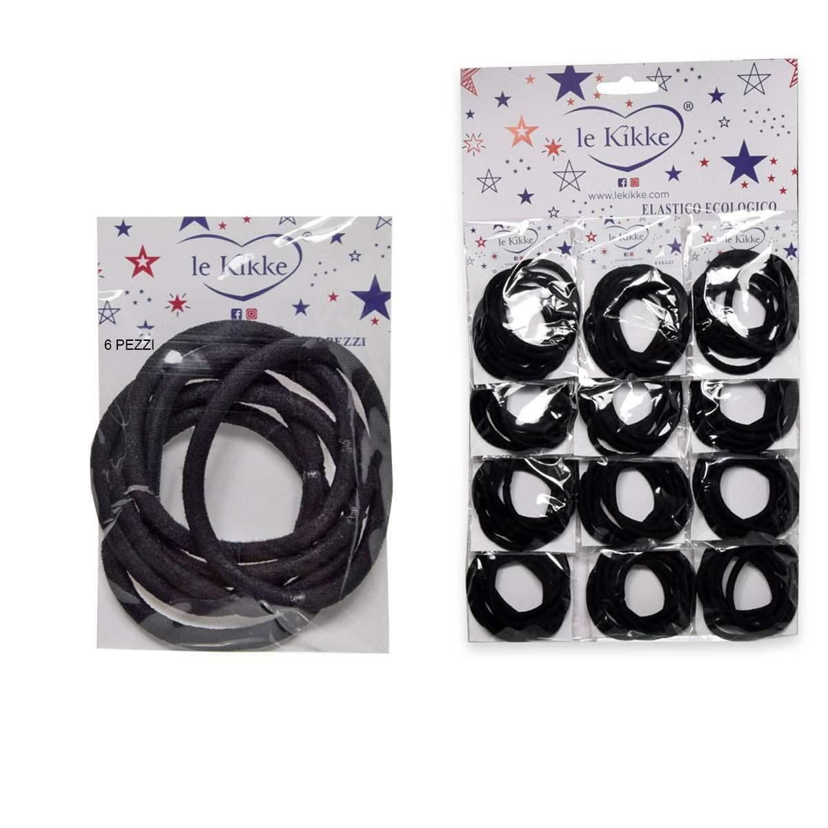 Le kikke card 12  buste 72 pz. elastici nero d. 4,5 - spes. 0,4 cm