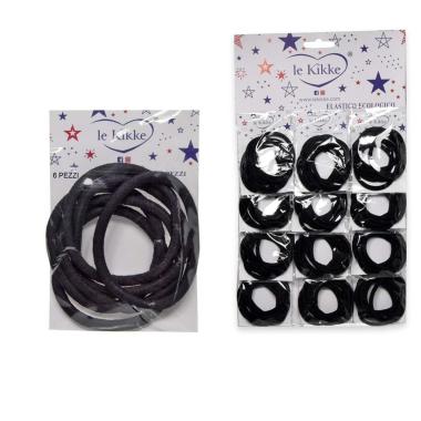 Le kikke card 12  buste 72 pz. elastici nero d. 4,5 - spes. 0,4 cm